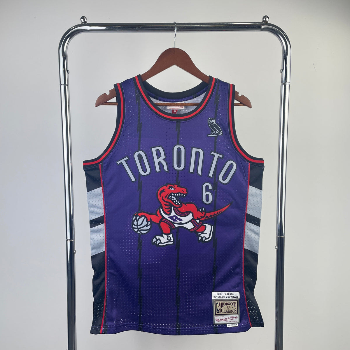 Playera Swingman Toronto Raptors OVO x Mitchell & Ness Roxa