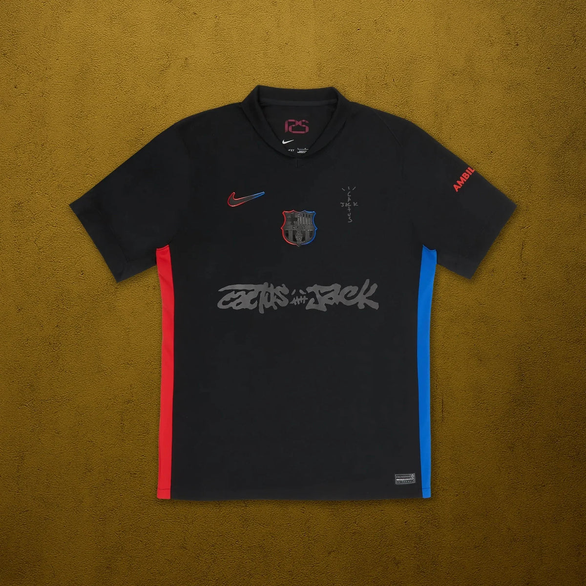 Maillot FC Barcelona X Cactus Jack - Version Joueur, 2ème équipement Noir, Taille L Neuve Avec étiquettes